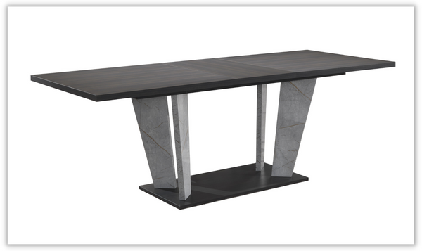 Jennifer Italia Travertine Premium Extendable Wooden Dining Table in Gray