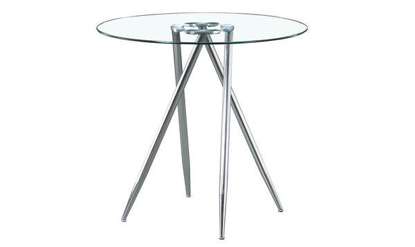 Global Furniture Geela Bar Table with Round Clear Glass Top