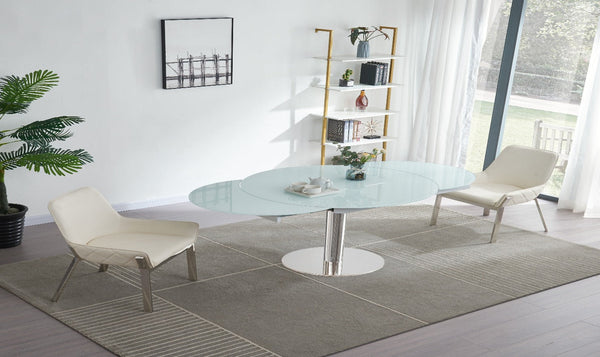 Jennifer Italia Parametre Extendable Round Dining Table in White